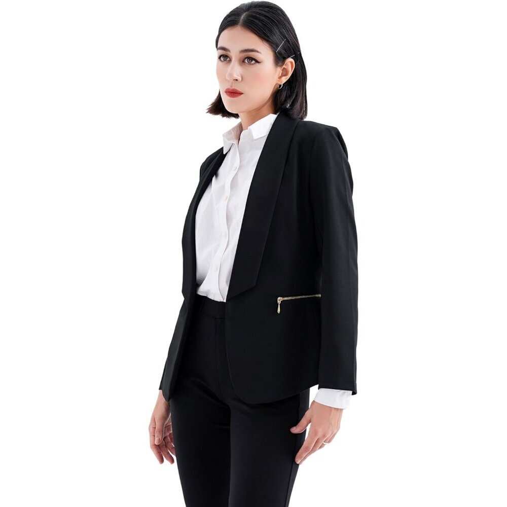 Women's Blazers Blazer Jackets Business Casual Professional Outfit Black - Picture 4 of 6